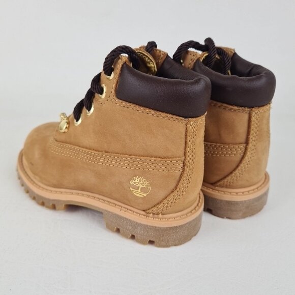 Timberland 6In Premium TODDLER Boots Outdoors Wheat Gold Leather Size 4C - Picture 5 of 10